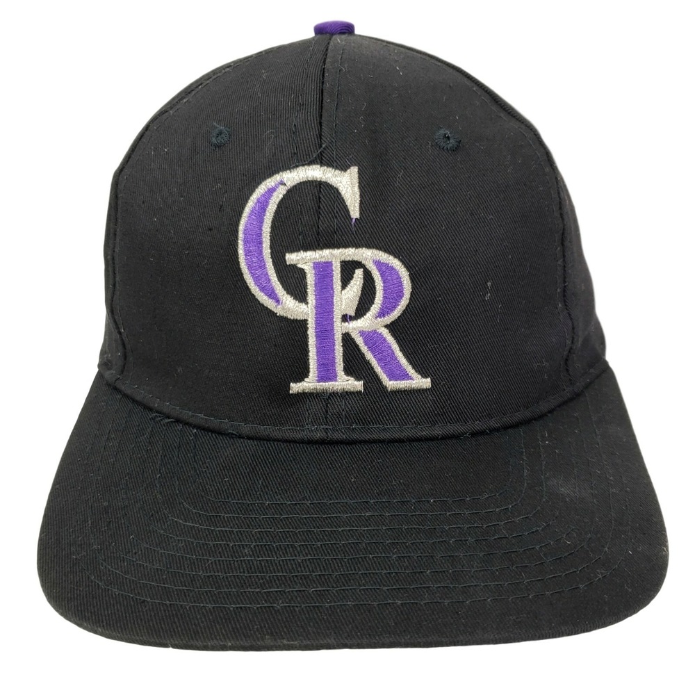 Competitor Colorado‎ Rockies MLB Hat Black Purple Snapback Vintage 90s Baseball